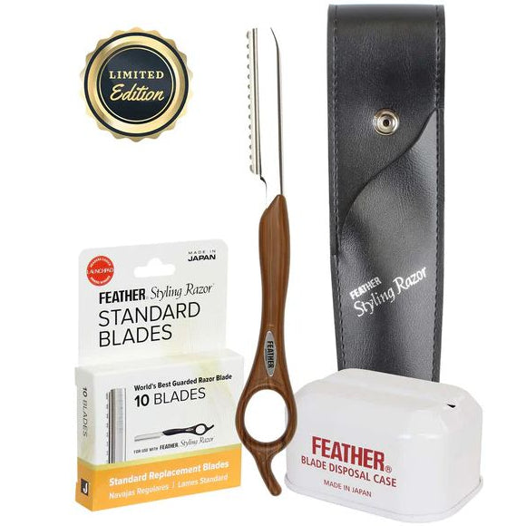 Feather Wood Look Styling Razor Kit