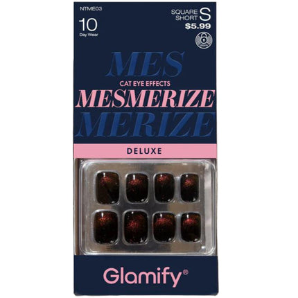 Absolute New York Glamify NTME03 Mesmerize Deluxe Press On Nails - Square Short