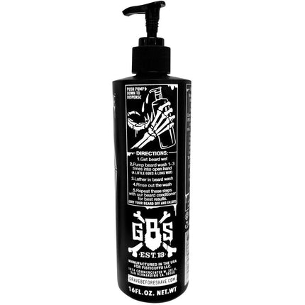 Grave Before Shave Beard Wash Shampoo 16oz. Pump Top