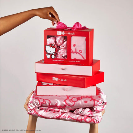 kitsch Hello Kitty x Kitsch Satin Pillowcase & Pillow Scrunchie 2pc Set