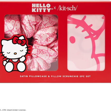 kitsch Hello Kitty x Kitsch Satin Pillowcase & Pillow Scrunchie 2pc Set