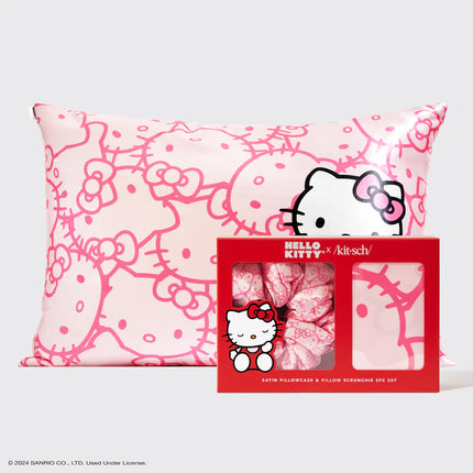 kitsch Hello Kitty x Kitsch Satin Pillowcase & Pillow Scrunchie 2pc Set