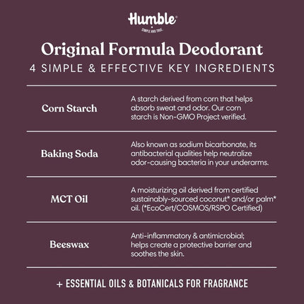 Humble Brands Aluminum Free Deodorant Original Formula Full Size