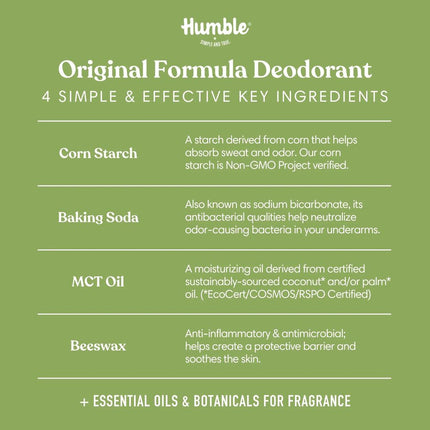 Humble Brands Aluminum Free Deodorant Original Formula Full Size