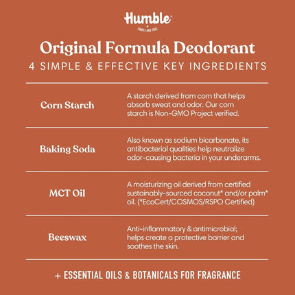 Humble Brands Aluminum Free Deodorant Original Formula Full Size
