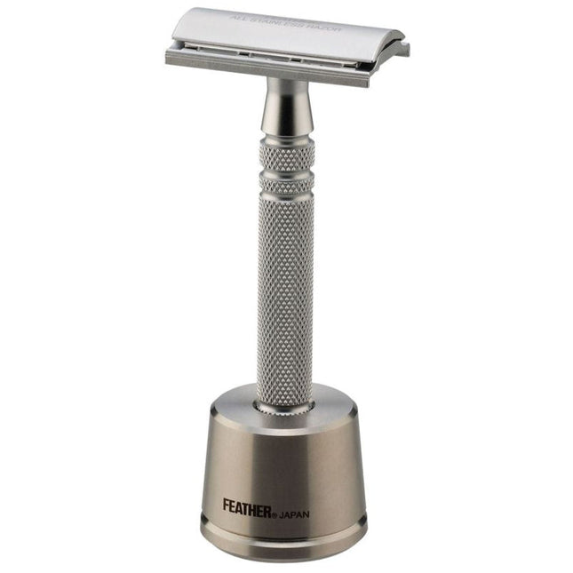 Feather Stainless Steel Double Edge Razor with Stand AS-D2S