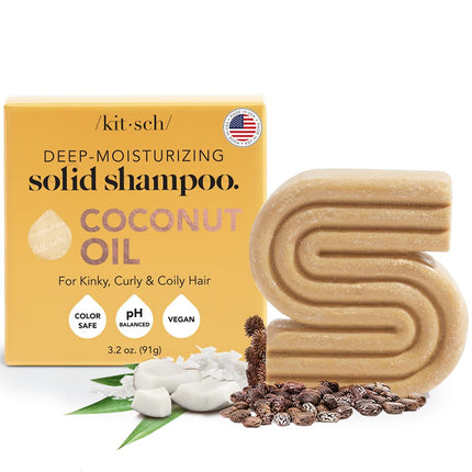 kit-sch Coconut Oil Deep-Moisturizing Solid Shampoo Bar