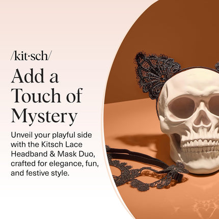 kitsch Black Cat Lace Headband & Mask