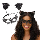 kitsch Black Cat Lace Headband & Mask