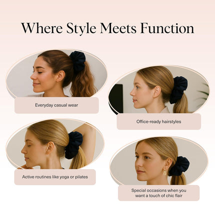 kitsch Black & Chocolate Oversized Scrunchies