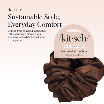 kitsch Black & Chocolate Oversized Scrunchies