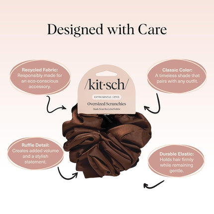 kitsch Black & Chocolate Oversized Scrunchies