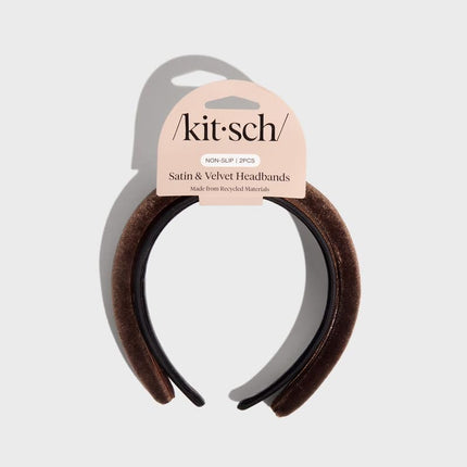 kitsch Black & Chocolate Satin & Velvet Headbands