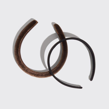 kitsch Black & Chocolate Satin & Velvet Headbands