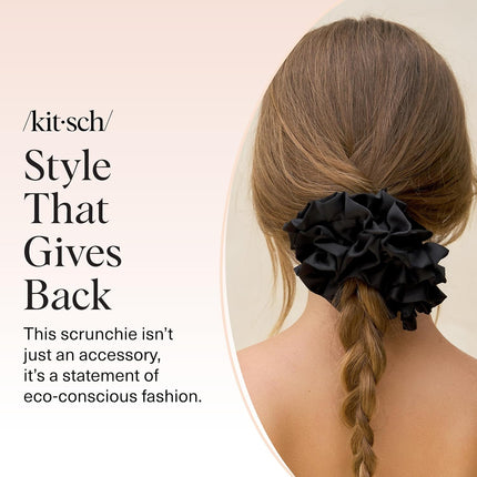 kitsch Black Ruffle Scrunchie