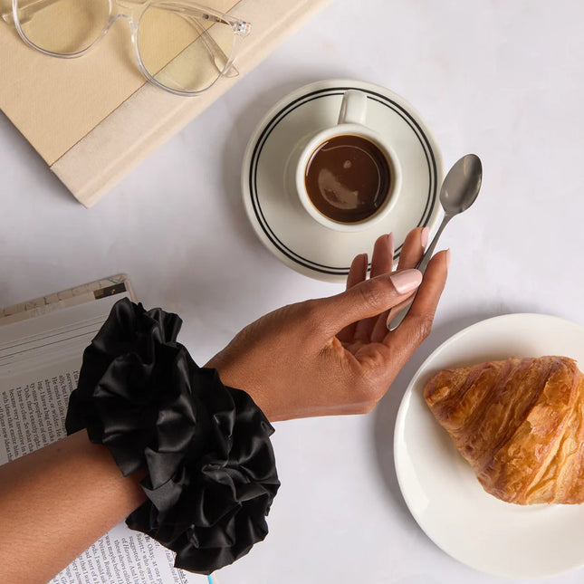 kitsch Black Ruffle Scrunchie