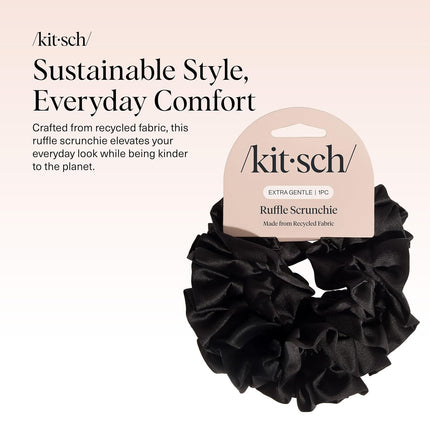 kitsch Black Ruffle Scrunchie