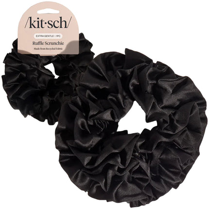 kitsch Black Ruffle Scrunchie