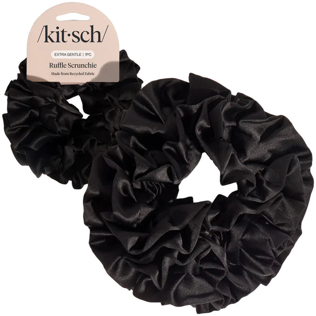 kitsch Black Ruffle Scrunchie