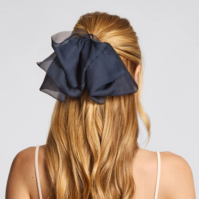 kitsch Blue Orchid Chiffon Bow Hair Clip