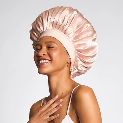 kitsch Blush Oversized Satin Bonnet