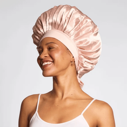 kitsch Blush Oversized Satin Bonnet