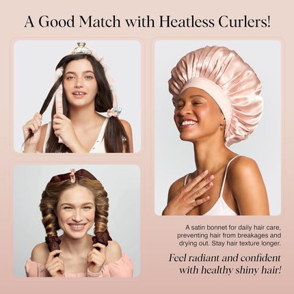 kitsch Blush Oversized Satin Bonnet