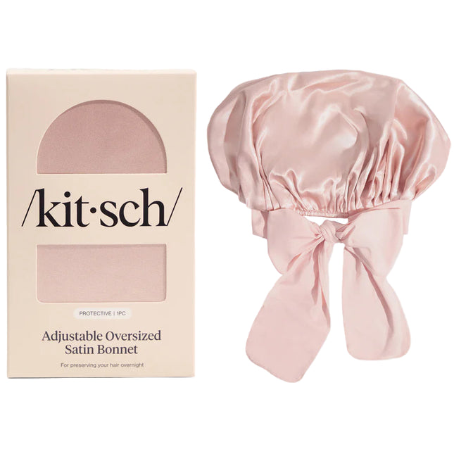 kitsch Blush Oversized Satin Bonnet