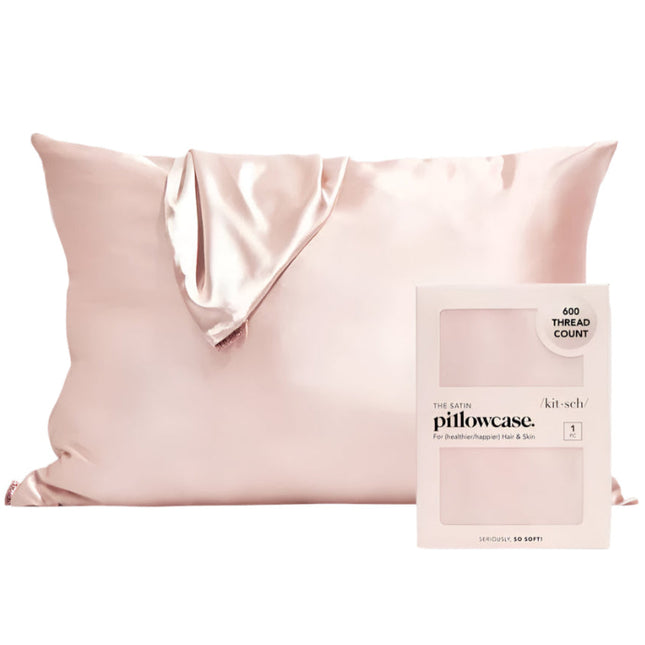 kitsch Blush Satin Pillowcase - Standard/Queen