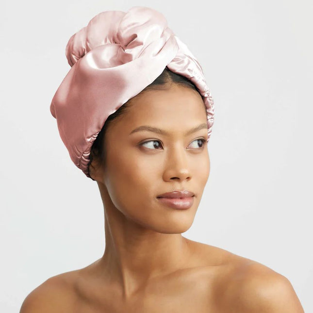 kitsch Blush Satin Wrapped Hair Towel