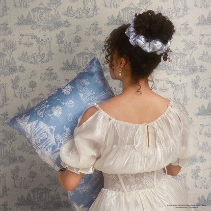 kitsch Bridgerton x Kitsch Satin Pillow Scrunchies® in Toile in Bloom
