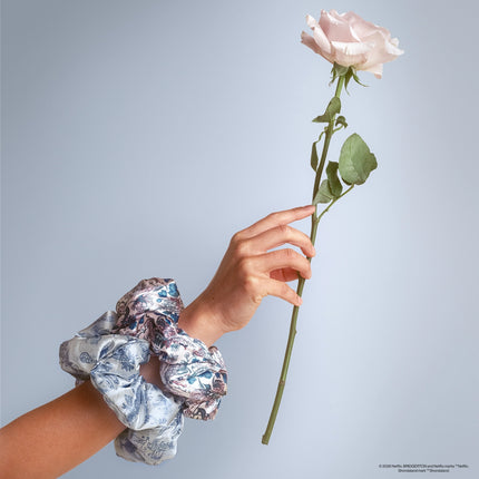 kitsch Bridgerton x Kitsch Satin Pillow Scrunchies® in Toile in Bloom