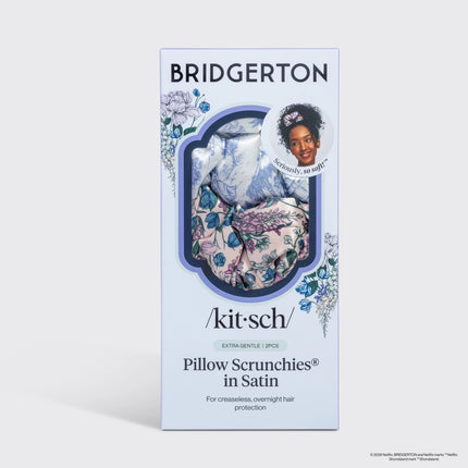 kitsch Bridgerton x Kitsch Satin Pillow Scrunchies® in Toile in Bloom
