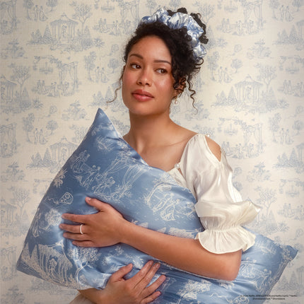 kitsch Bridgerton x Kitsch Satin Pillow Scrunchies® in Toile in Bloom