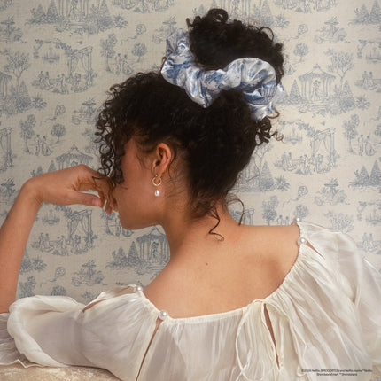 kitsch Bridgerton x Kitsch Satin Pillow Scrunchies® in Toile in Bloom
