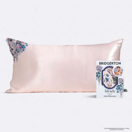 kitsch Bridgerton x Kitsch Satin Pillowcase in Wisteria - King