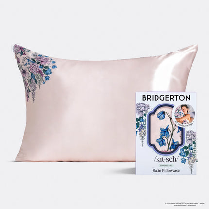 kitsch Bridgerton x Kitsch Satin Pillowcase in Wisteria
