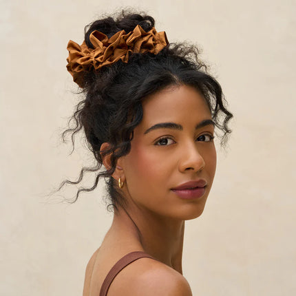 kitsch Camel Ruffle Scrunchie