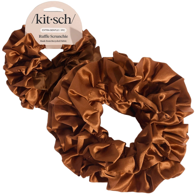 kitsch Camel Ruffle Scrunchie
