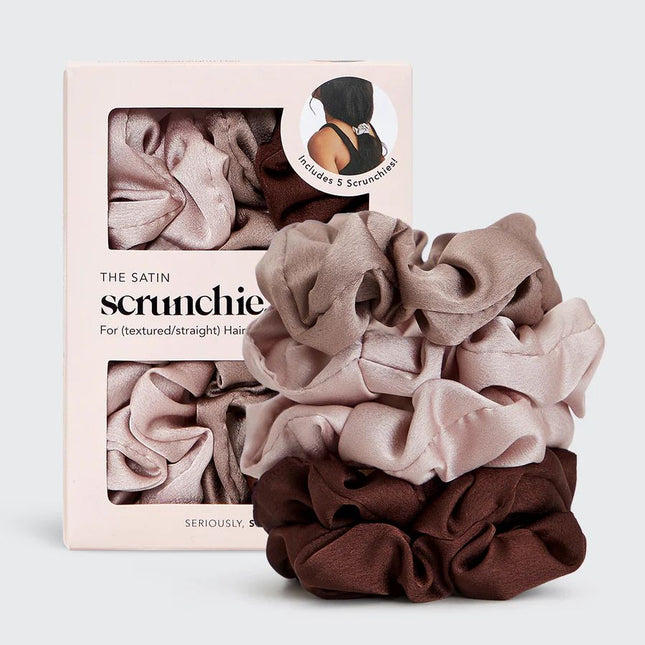 kitsch Cameo Satin Sleep Scrunchies 5pc Set