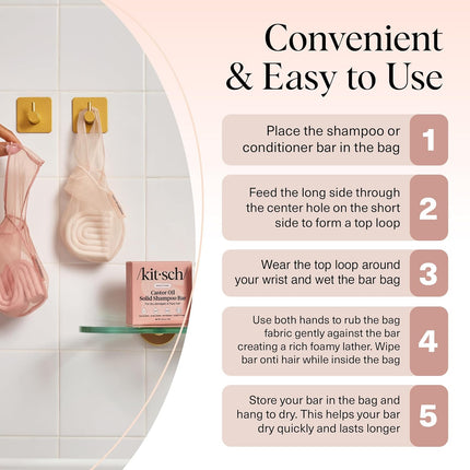 kitsch Castor Oil Conditioner Bar Saver Bag