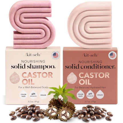 kitsch Castor Oil Shampoo and Conditioner Set for Dull & Dry Hair