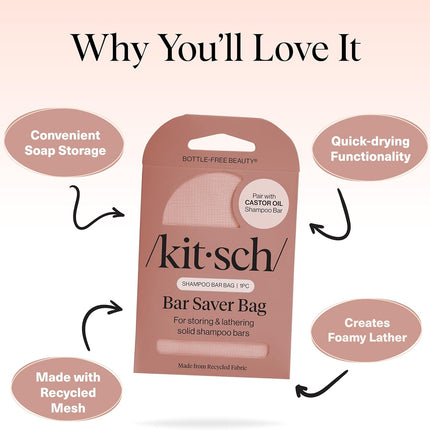 kitsch Castor Oil Shampoo Bar Saver Bag