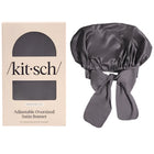 kitsch Charcoal Oversized Satin Bonnet