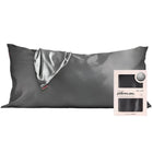 kitsch Charcoal Satin Pillowcase - King