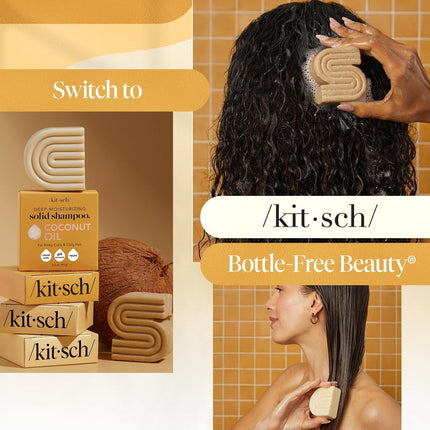 kitsch Coconut Oil Shampoo and Conditioner Set – Deep Moisturizing for Dry Damaged Hair