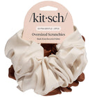 kitsch Cream & Camel Oversized Scrunchies