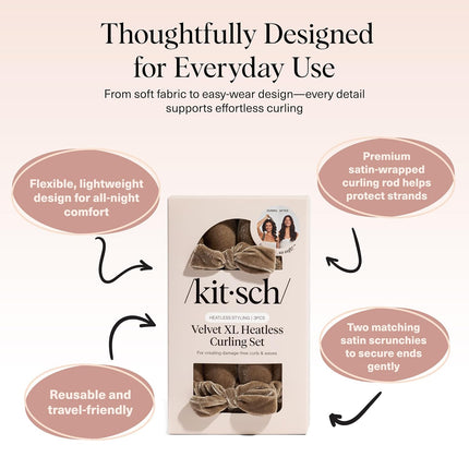 kitsch Eucalyptus Velvet XL Heatless Curling Set