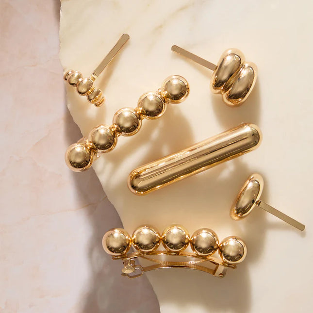 kitsch Gold Metal Barrettes