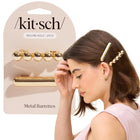 kitsch Gold Metal Barrettes